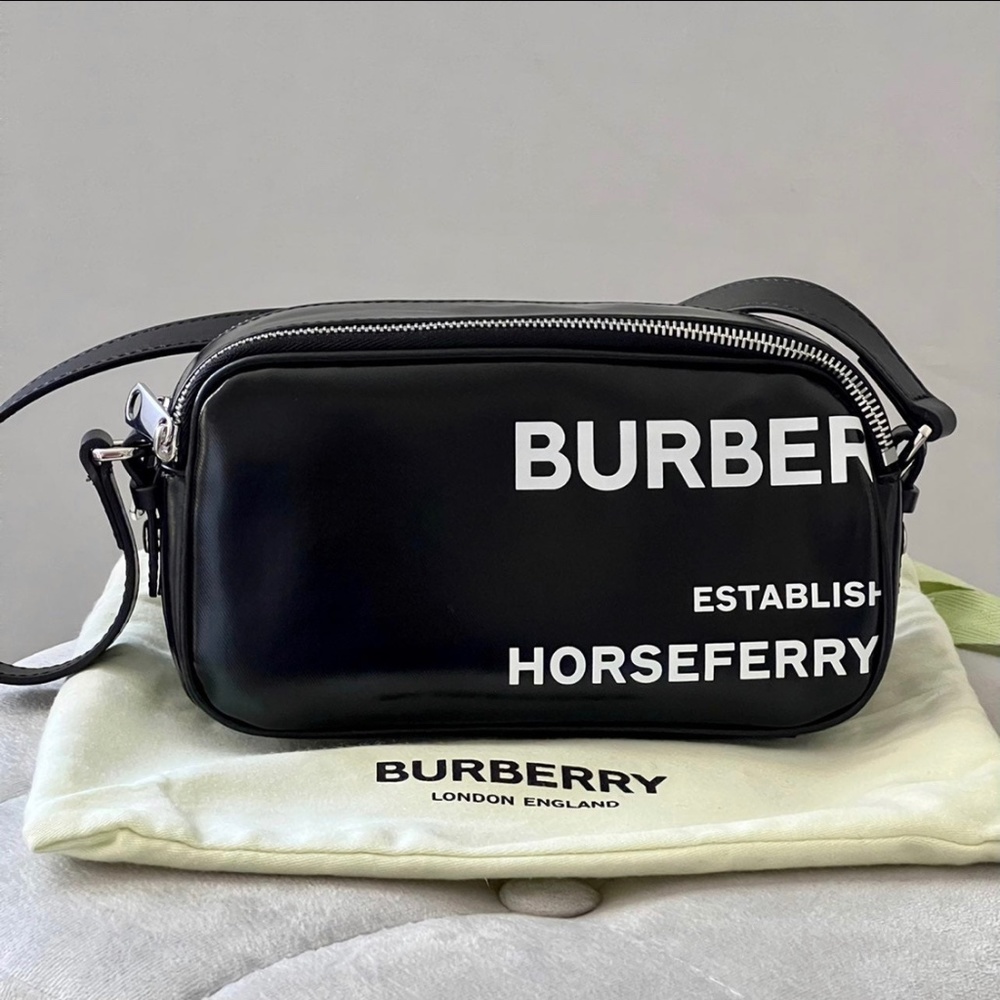 BURBERRY:  Micro Graphic Horseferry Print camera bag